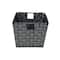 Simplify Medium Black/Silver Lurex Striped Woven Storage Bin